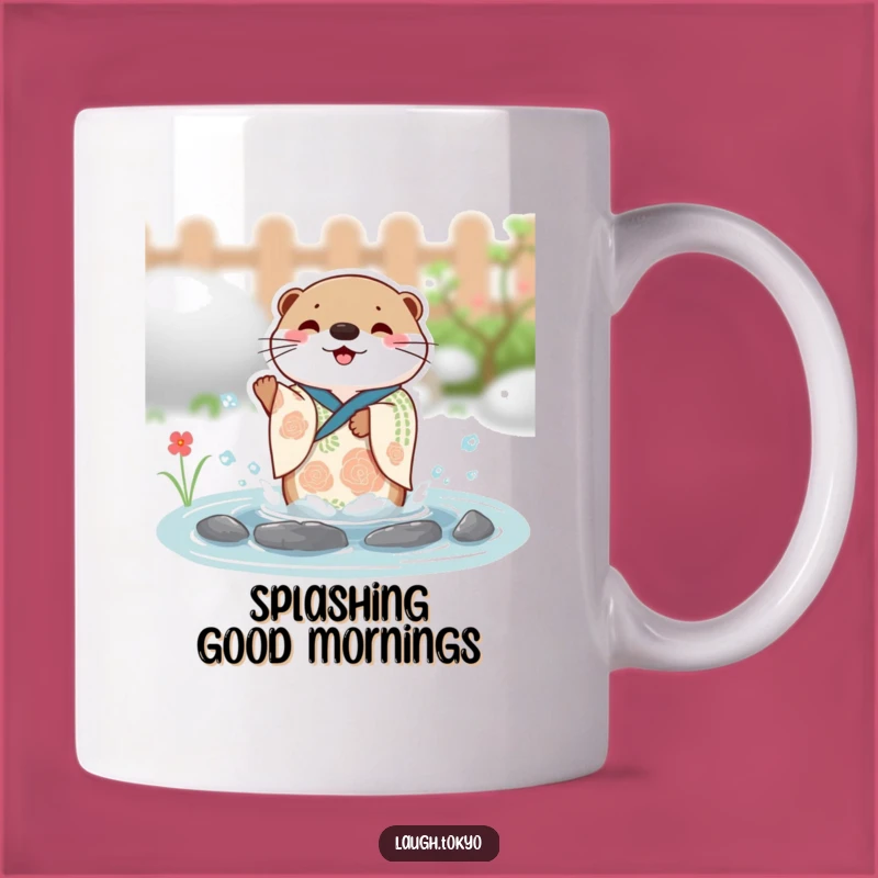 Funny Otter Kimono Mug: Joyful Festive Splash, Perfect Humorous Gift