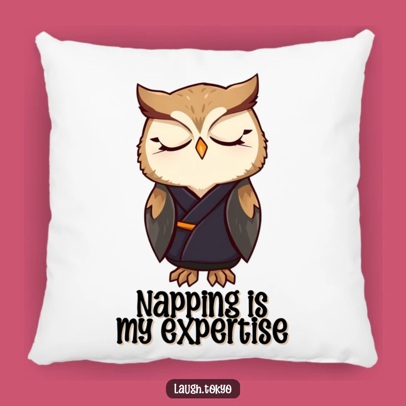 Funny Owl Kimono Pillow: Cozy Zen Comfort & Humorous Decor