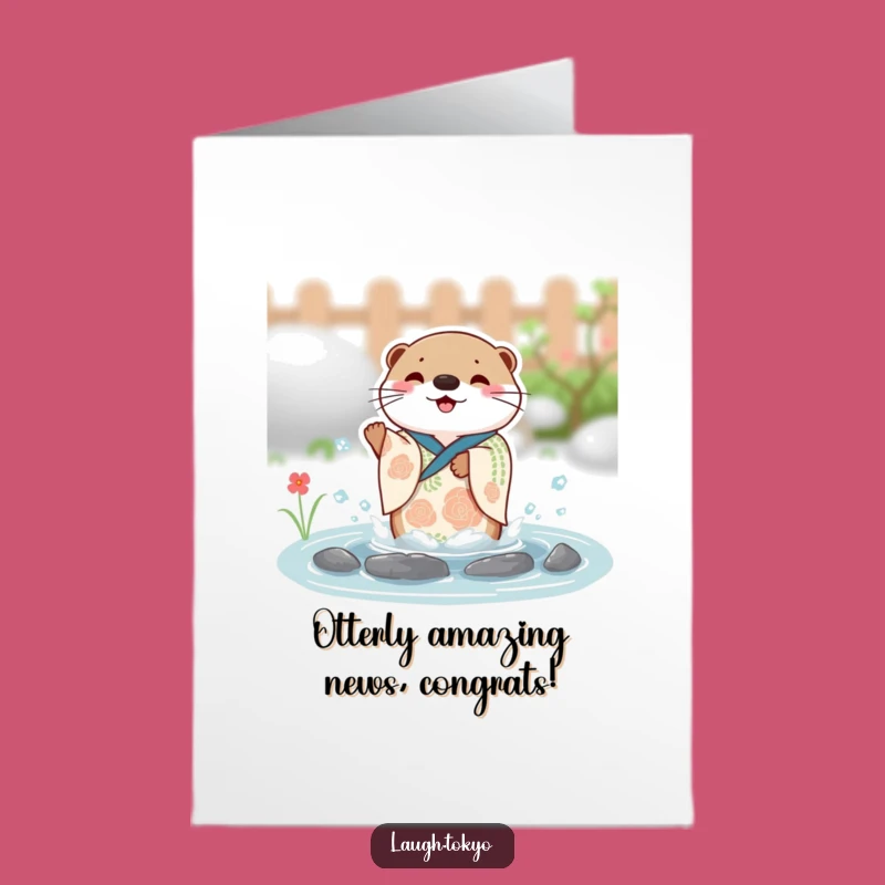 Free Printable Congrats Card: Otter Kimono Splash for Eventful Triumphs
