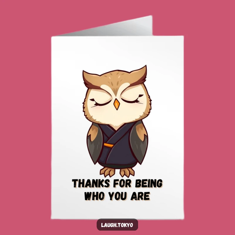 Free Printable Owl Kimono Thank You Card: Elegant & Funny Downloadable Gift