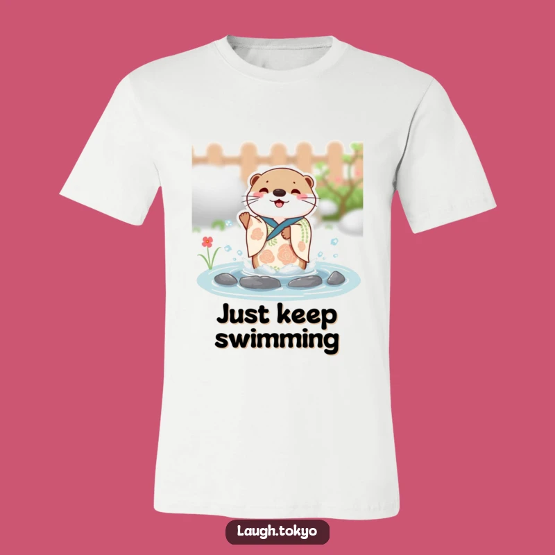 Funny Otter Kimono T-Shirt: Festive Splash Tee, Best Humorous Gift